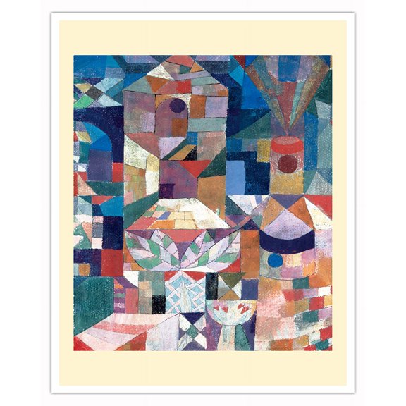 Castle Garden (Burggarten) - From an Original Cubism Abstract Painting by Paul Klee c.1919 - Fine Art Matte Paper Print (Unframed) 16x20in