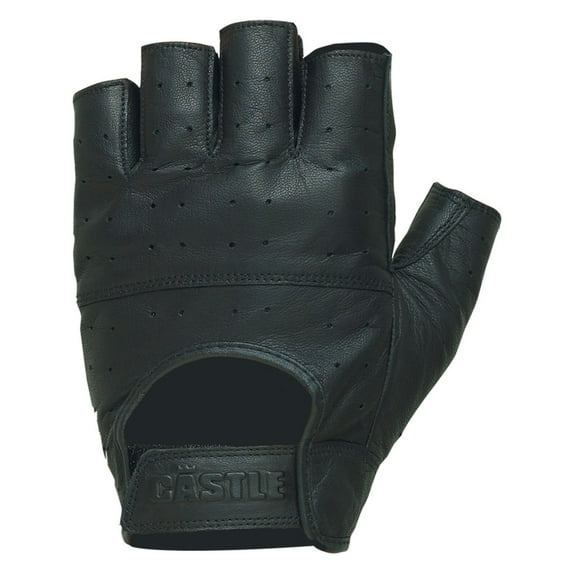 Castle Gel Fingerless Leather Gloves Black XL