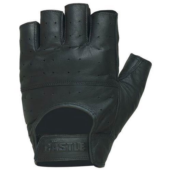 Castle Gel Fingerless Leather Gloves Black XS