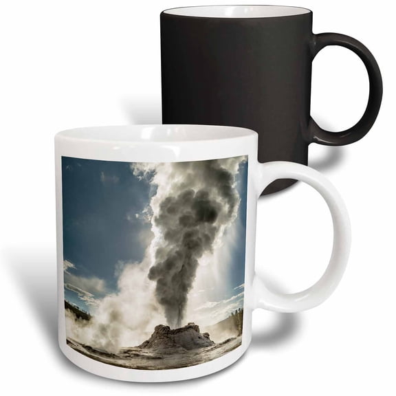 3drose, Castle Geyser Erupting, Upper Geyser Basin, Yellowstone Np, Wyoming, 11oz Magic Transforming Mug
