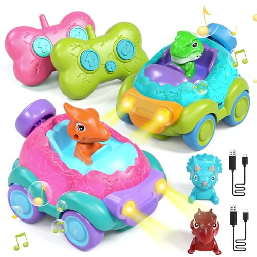 Castle Girl Dinosaur Toy,2 Pack Dinosaur Toys for Kids 3-5,Remote Control Car for Toddlers 1-3,Kids Toys Girls 3-5,2 Year Old Girl Birthday Gift