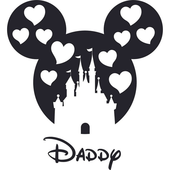 Castle Heart Cartoon Design Customized Name Wall Decal - Custom Vinyl Wall Art - Personalized Name - Baby Girl Boy Bedroom Wall Decal Room Decor Wall Sticker Decoration Size (27x30 inch)