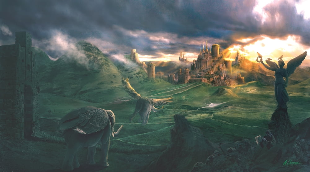 Castle Highlands Canvas Art - Anthony Christou (28 x 16)