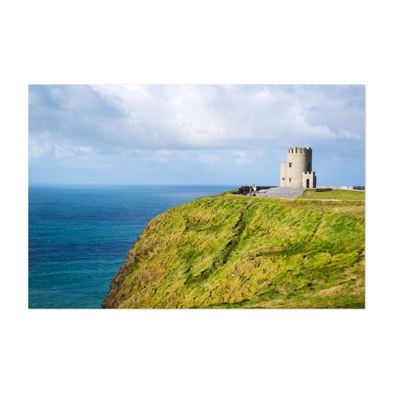 Castle on the Hill - County Clare Ireland Photography Landscape Coast Ocean Nature Scenic Travel Poster Architecture Unframed Wall Art Print 20 x 28 inches