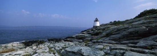 Castle Hill Lighthouse at the seaside Newport Newport County Rhode Island USA Canvas Art - Panoramic Images (36 x 13)