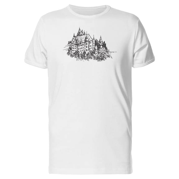 Castle In The Forest Sketch T-Shirt Men -Image by Shutterstock, Male Small
