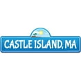 thumbnail image 1 of Castle Island MA Massachusetts Beach Street Sign | Indoor/Outdoor | Surfer Ocean Lover Décor For Beach House Garages Living Rooms Bedroom | Signmission Personalized Gift, 1 of 5