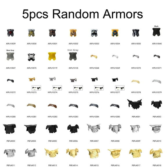 Castle Knight Weapon Shoulder Armor Ancient Soldier The Middle Ages Building Block Warrior Vest Figure Wearing Parts