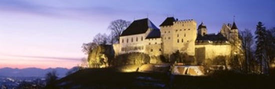 Castle Lenzburg Switzerland Canvas Art - Panoramic Images (36 x 12)