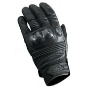 Castle Mens Axis Perforated Carbon Knuckles Leather Full-Finger Gloves 3XL