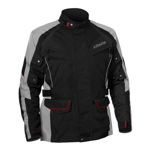 Castle Mission Air Mens Motorcycle Jacket Gray/Red LG