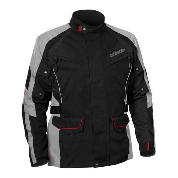 Castle Mission Air Mens Motorcycle Jacket Gray/Red MD