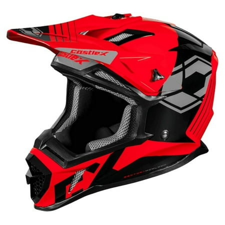 Castle Mode Sector Youth MX Offroad Helmet Red MD