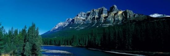 Castle Mountain Banff National Park Alberta Canada Canvas Art - Panoramic Images (36 x 12)