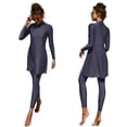thumbnail image 1 of IBTOM CASTLE Women Muslim Swimsuits Modest Burkini Swimwear Islamic Long Sleeve Full Cover Swim Top Leggings Pants ​Bathing Suits XL Dark Blue, 1 of 8