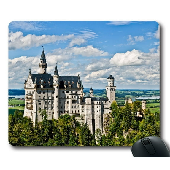 Castle Neuschwanstein As Seen From Marienbrucke Natural Mouse pads Gaming Mouse Pad 9.84x7.87 inches