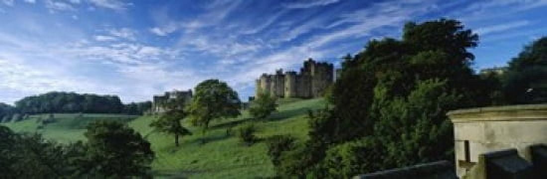Castle On A Landscape Alnwick Castle Northumberland England United Kingdom Canvas Art - Panoramic Images (18 x 6)