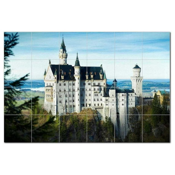 Castle Photo Ceramic Tile Mural Kitchen Backsplash Bathroom Shower, 404416-L64