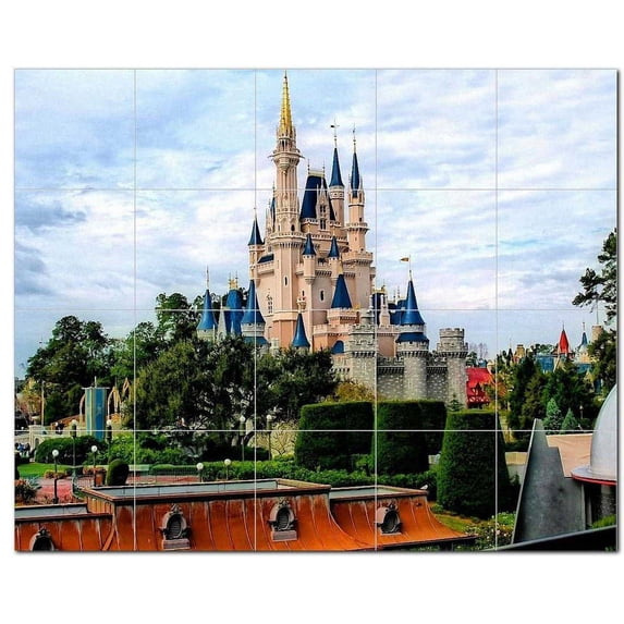 Castle Picture Ceramic Tile Mural Kitchen Backsplash Bathroom Shower, 404429-M54