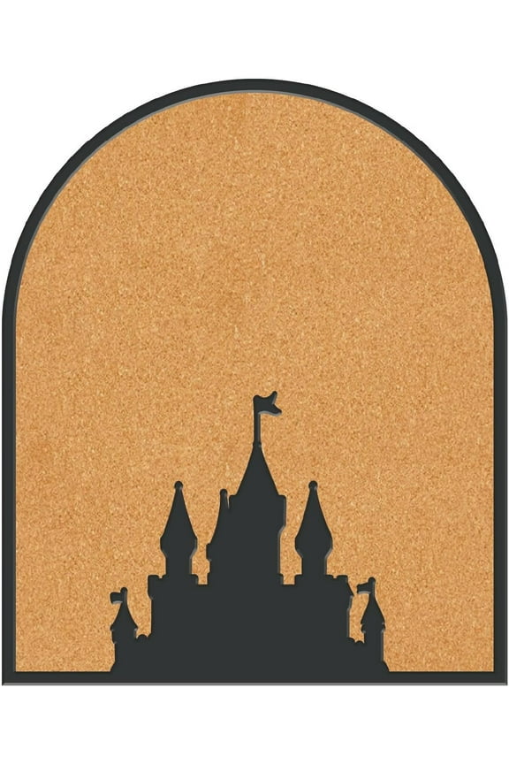Castle Pin Cork Board 11.8x9.8In Wall Mounted Framed Bulletin Display Badge Wooden Saddle Brown Memory Memo Brooch Lapel Pin Holder Storage for Home Office School Classroom Wedding Decoration Black