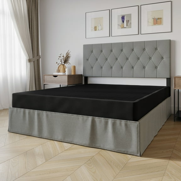 Castle Place 5" Full Size Wooden Box Spring in Black Linen