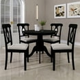 thumbnail image 1 of Castle Place 5-Piece Elegant Wooden Indoor Dining Table and Chairs Set, Black, 1 of 7
