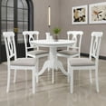 thumbnail image 1 of Castle Place 5-Piece Elegant Wooden Indoor Dining Table and Chairs Set, White, 1 of 7