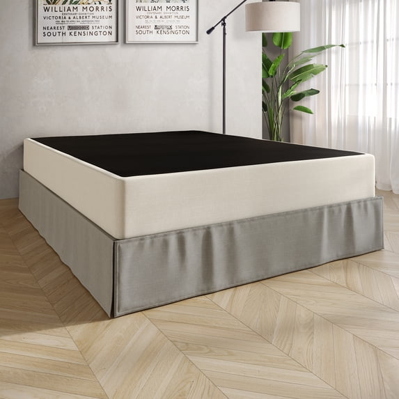 Castle Place 8 Inch King Metal Box Spring with Beige Linen Cover