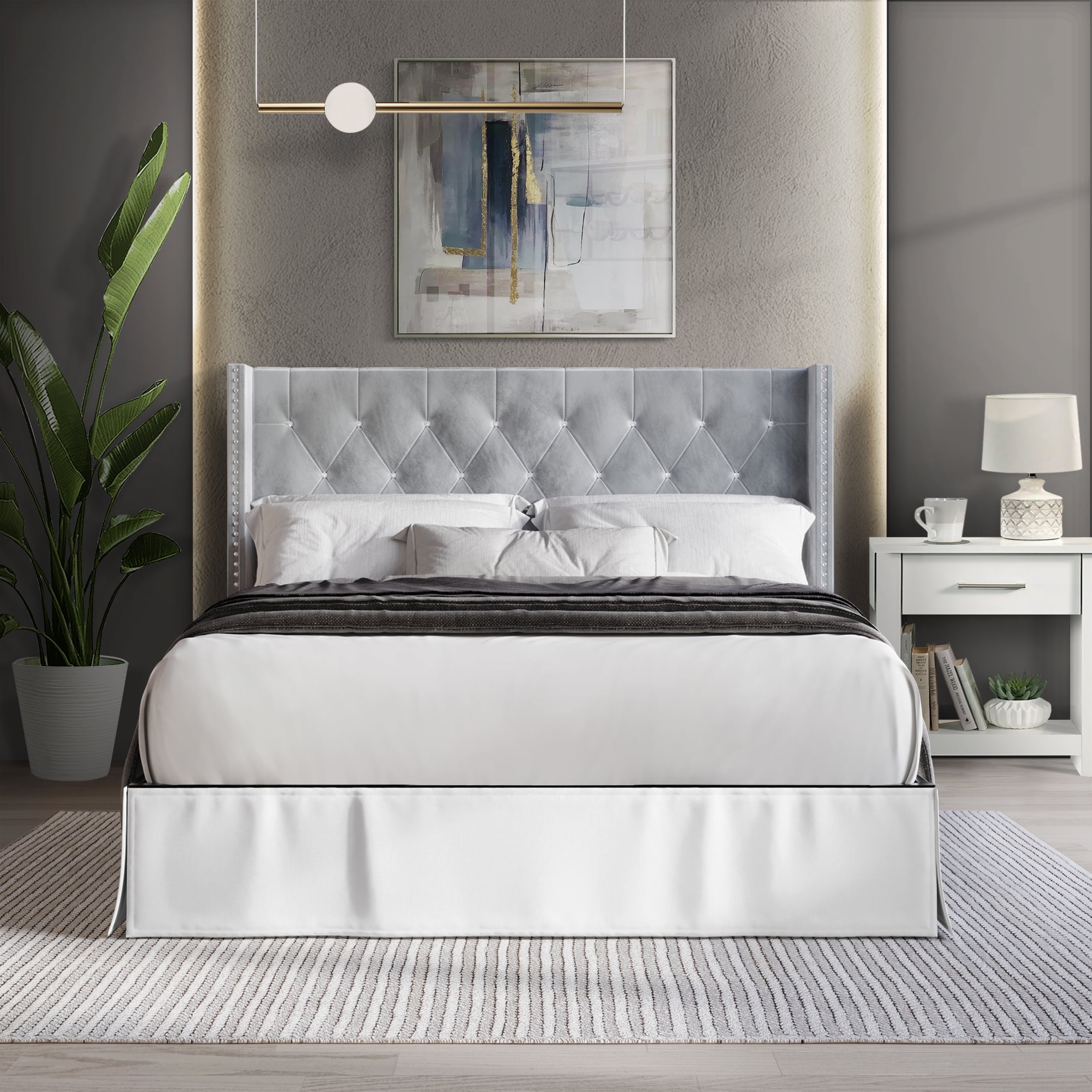 Silver grey cheap headboard