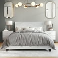 thumbnail image 1 of Castle Place Chic Corduroy Velvet Upholstered Full Bed, White, 1 of 8