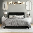 thumbnail image 1 of Castle Place Chic Corduroy Velvet Upholstered Queen Bed, Black, 1 of 6