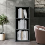 Castle Place Classic 3-Cube Open Shelf Wood Bookcase, Dark Grey