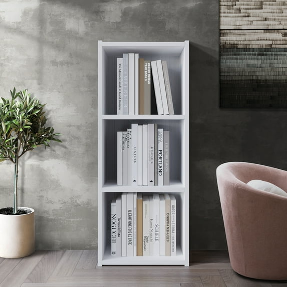 Castle Place Classic 3-Cube Open Shelf Wood Bookcase, White