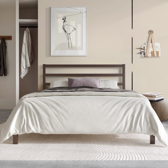 Castle Place Classic Full Metal Platform Bed In Brown