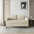 thumbnail image 1 of Castle Place Classic Linen Upholstered Loveseat, Beige, 1 of 7
