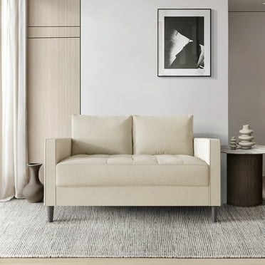 Castle Place Classic Linen Upholstered Loveseat, Beige
