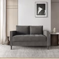 thumbnail image 1 of Castle Place Classic Linen Upholstered Loveseat, Dark Grey, 1 of 7