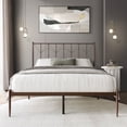 thumbnail image 1 of Castle Place Metal Platform Bed, Queen Size, Brown, Classic Style, 1 of 8