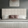 thumbnail image 1 of Castle Place Classic Sqaure Tufted Velvet Upholstered Twin Headboard, Beige, 1 of 8