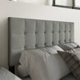 thumbnail image 1 of Castle Place Upholstered Linen Headboard, Twin Size, Square Button-Tufted, Light Grey, 1 of 7