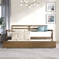 thumbnail image 1 of Castle Place Classic Twin Size Wooden Daybed with Trundle, Light Oak, 1 of 10