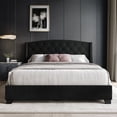 thumbnail image 1 of Castle Place Classic Velvet Full Platform Bed with Storage, Black, 1 of 11