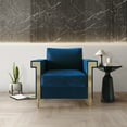 thumbnail image 1 of Castle Place Comtemporary Glam Velvet Upholstered Armchair, Navy Blue, 1 of 7