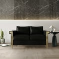 thumbnail image 1 of Castle Place Comtemporary Glam Velvet Upholstered Loveseat, Black, 1 of 5