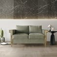 thumbnail image 1 of Castle Place Comtemporary Glam Velvet Upholstered Loveseat, Fawn Grey, 1 of 5