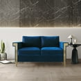 thumbnail image 1 of Castle Place Glam Velvet Upholstered Loveseat, Navy Blue, 1 of 7