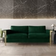 thumbnail image 1 of Castle Place Comtemporary Glam Velvet Upholstered Sofa, Emerald Green, 1 of 7