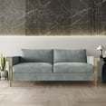 thumbnail image 1 of Castle Place Comtemporary Glam Velvet Upholstered Sofa, Silver Grey, 1 of 7