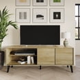 thumbnail image 1 of Castle Place Comtemporary TV Stand Console for TVs up to 65", Light Oak, 1 of 9