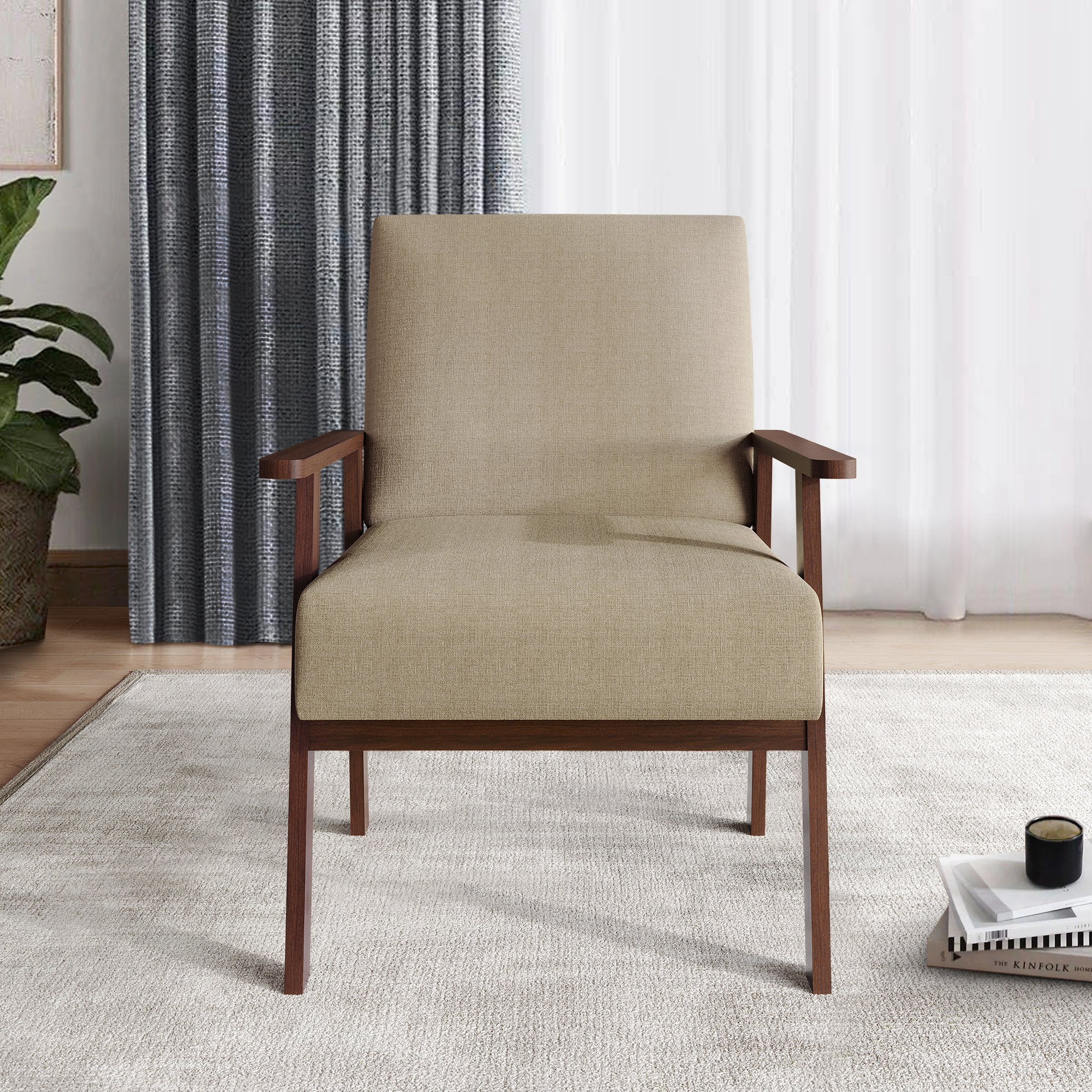 Castle Place Contemporary Accent Chair, Beige